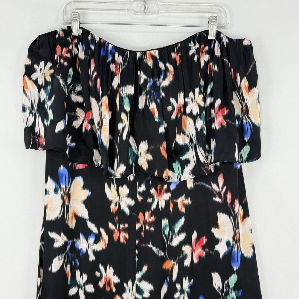 NWT Anthropologie Corey Lynn Calter Black Floral Strapless Jumpsuit Size XL - Picture 15 of 16